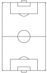 サッカーのフィールド白黒（国際サイズの最小）